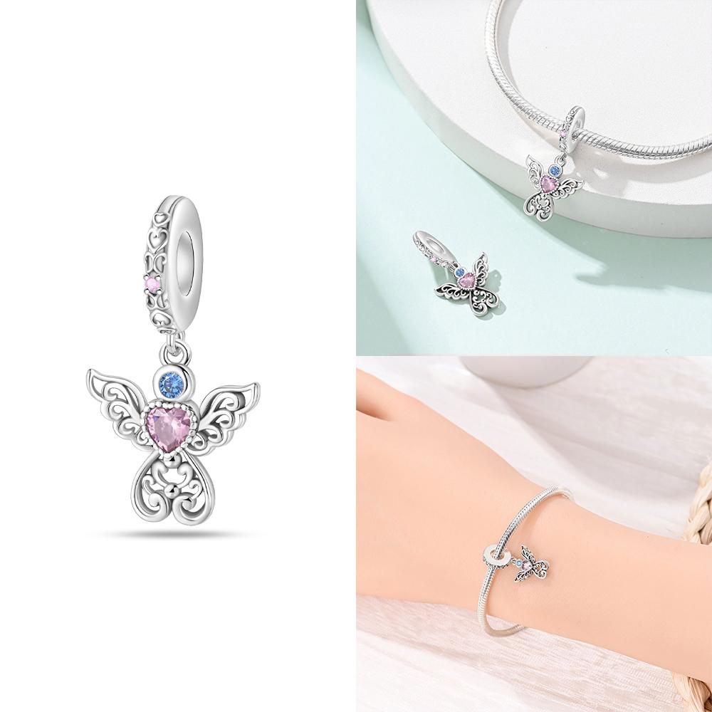 Heart Shaped Copper Guardian Color Romantic Retro Butterfly Charm Bead Charms Bead Charms Compatible With 3mm Authentic Bracelets Do It Yourself Jewel