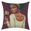 New African Women's Linen Pillowcase for Holiday Decoration, Car Sofa Lumbar Pillow Cushion