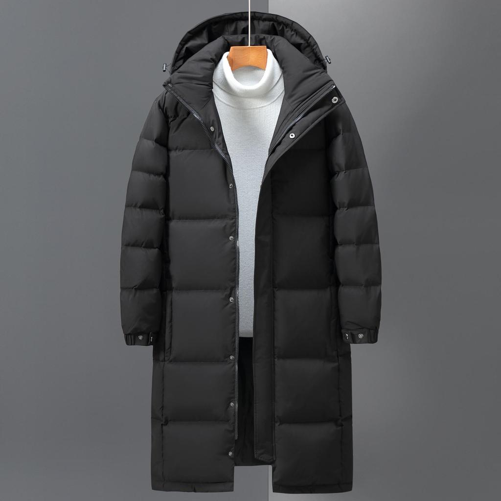 Down Jacket Men's Medium and Long Men's Winter Warm Jacket Men's and Women's Same White Duck Down Couple Top