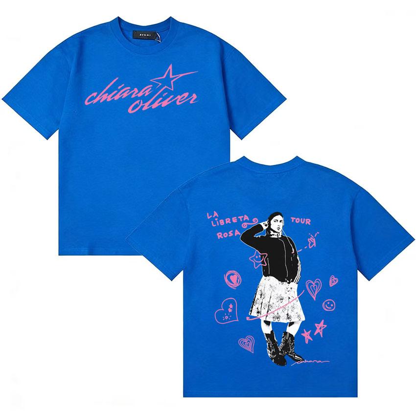 Singer Chiara Oliver Harajuku Graphics T Shirts Unisexs Womens Tshirt Hip Hop Casual High Quality Cotton Oversized T Shirts Unisex