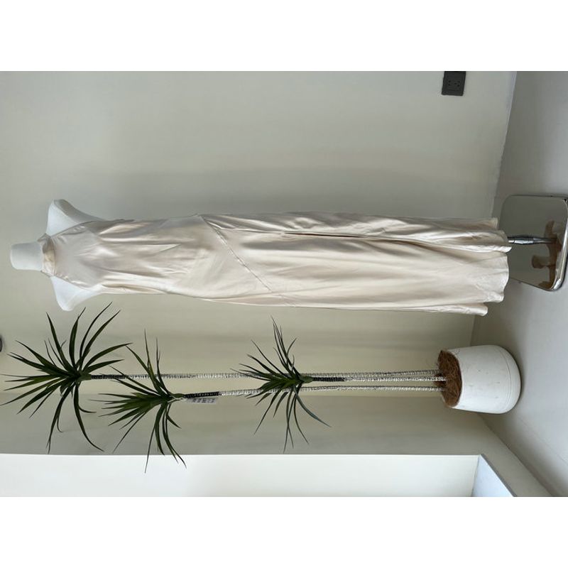 Australian Single Fore Advanced Gloss Satin Glow Three-Dimensional Pearlescent off-Shoulder Pearlescent Classic Temperament Dress