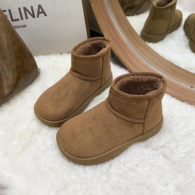 Snow Boots Cotton Shoes 2025 New Winter Velvet Thickened Northeast Lamb Wool Thick-soled Non-slip Cotton Shoes Women's Small Short Boots