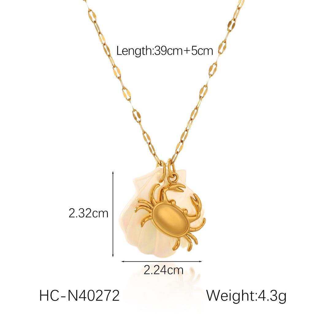 Ocean Seahorse Shell Pendant Necklace Minimalist Collarbone Chain Jewelry