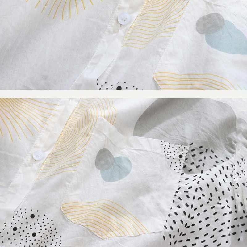 Printed Long Shirt Loose Thin Coat Women Chiffon Fabric Thin Loose Sun Protection Clothing Women Cardigan Thin Long Shirt