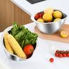 Easy To Store Rice Washing And Draining Tool Multipurpose Stainless Steel Strainer Bowl for Rice and Vegetable Draining