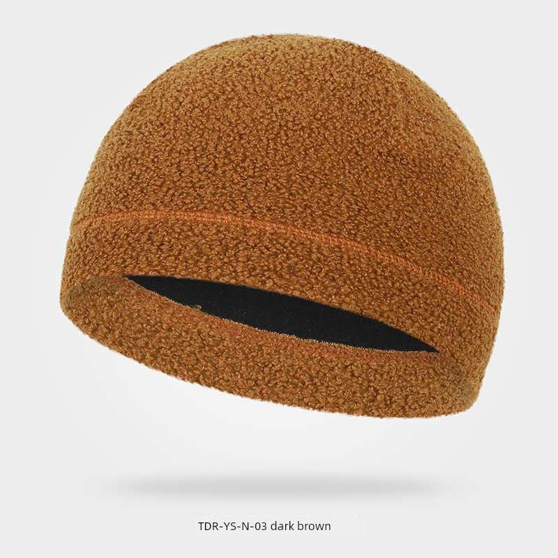 

Alpine Cap Outdoor Men and Women Fleece Fleece Hat Amazon Shake Windproof Skiiing Warm Keeping Sports Cycling Fall and Winter Small Hat TDR-YS-N-03 dark brown One size