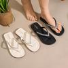 Damsommar Pärl Strass Flip-flops - Ny 2028 Rund Tå Halkfria Platta Svala Tofflor