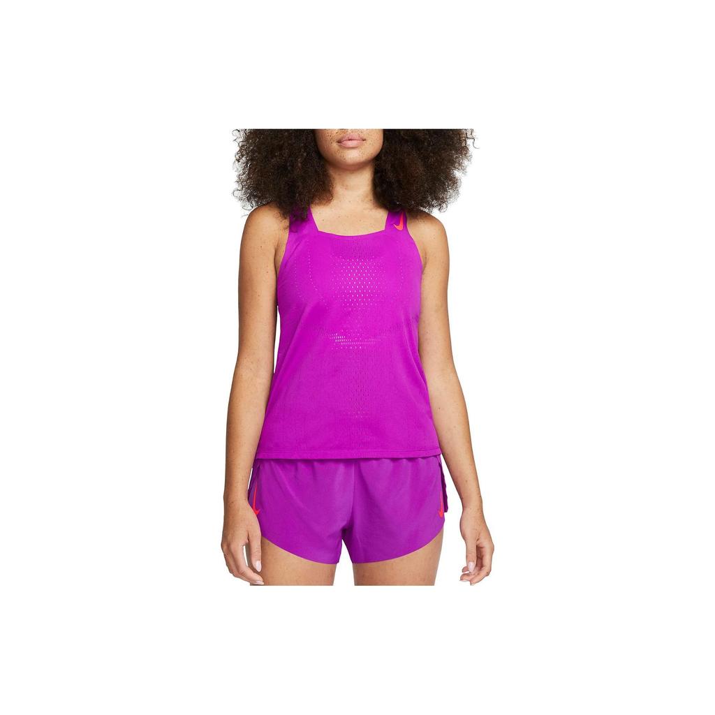 Nike Logo Solid Square Neck Tank Top Women Tops Purple DM7551-551