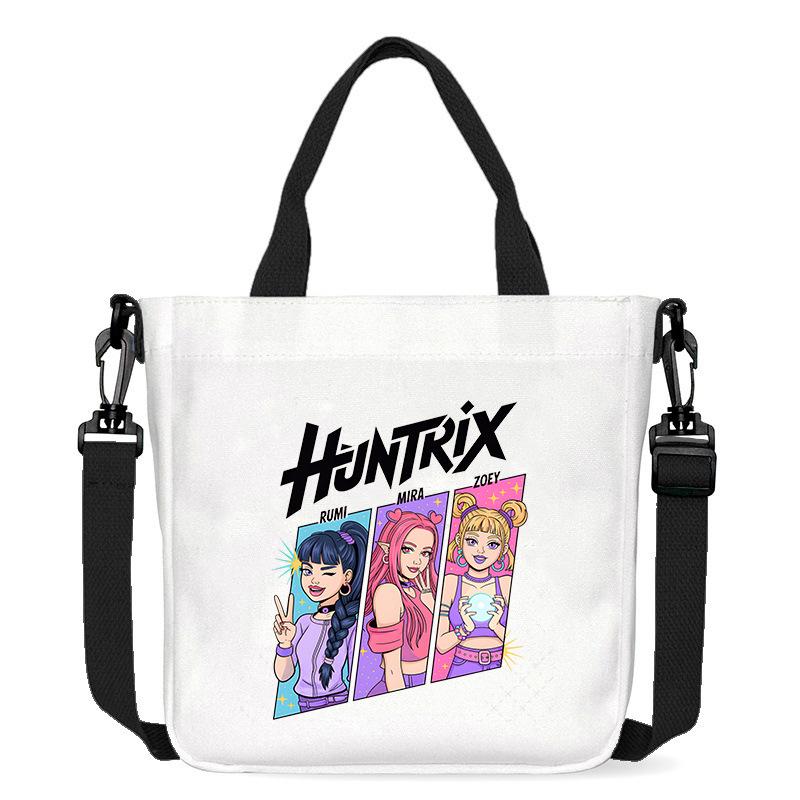 KPop Demon Hunters Theme Women Canvas Shoulder Bag Boys Girls Tote Handbag Anime Fashion Crossbody New Kids Xmas Gifts Kid Friendly Entertaining Fun