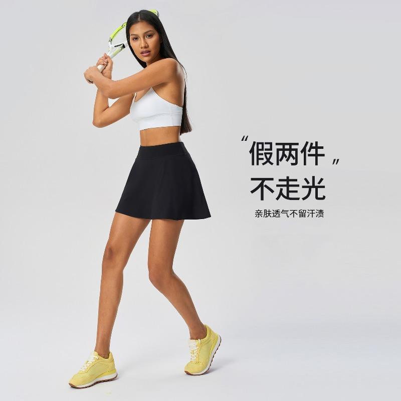 Summer fake two-piece sports short skirt women cover hips and show thinness with lining tennis skirt ice-feeling quick-drying yoga skirt D