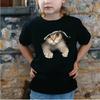2025 Girl Clothes 3D Print Cute Cat Crew Neck Short Sleeves Graphic T Shirts Summer Streetwear Fashions T-Shirts for Children