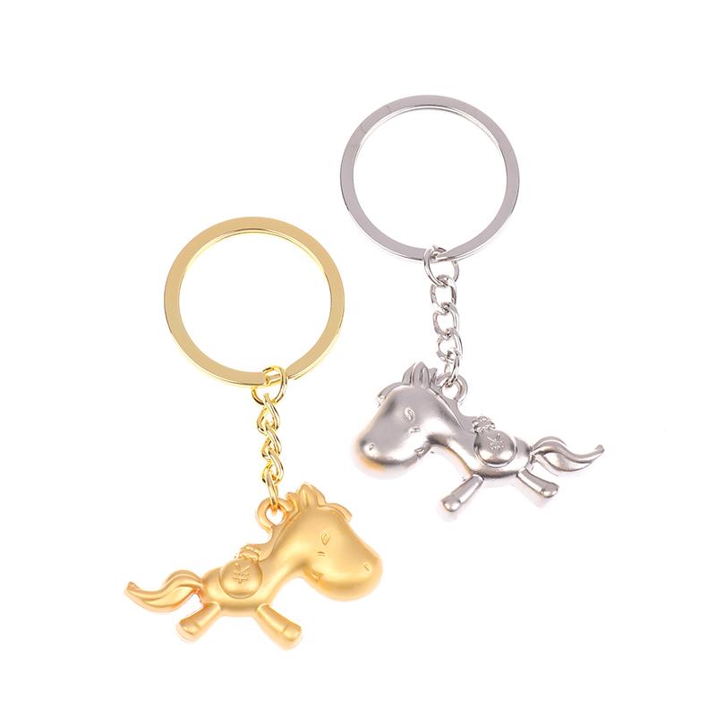 2026 Zodiac Year Of The Horse Metal Keychain Backpack Lucky Horse Pendant Keyring Badge Key Chain Gift