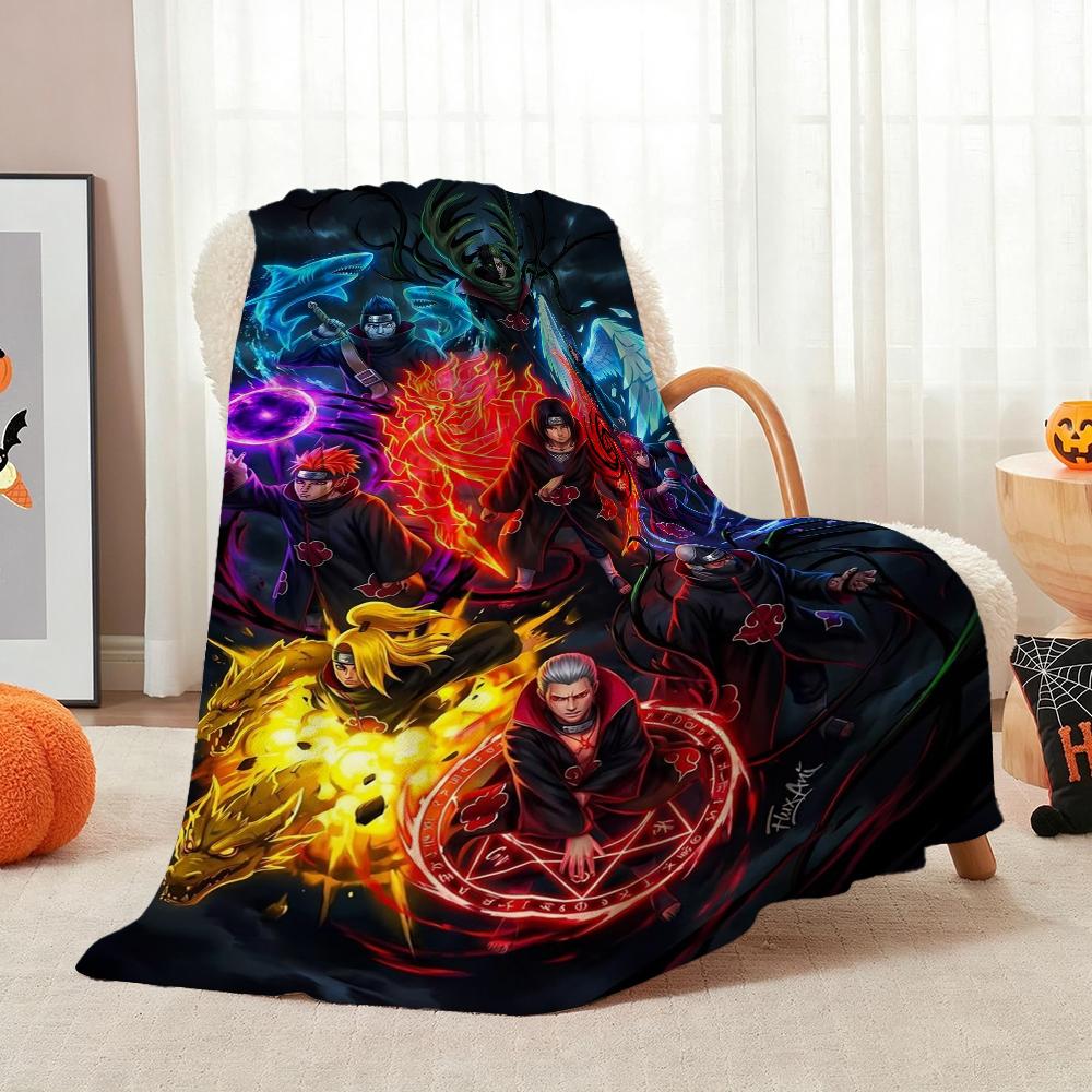 Naruto'S Ninja Way Anime Cartoon Flannel Blanket Skinfriendly Warm Fleece Blanket For Living Room Air Conditioner Room Home Party Decor Christmas Gift