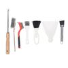 Bird Cage Cleaning Tools Set Stainless Steel Bird Cage Brushes with Fork Scraper Brush Dustpan for Bird Poop