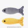 Catnip Burlap Fish Teething Toy and Teaser Stick for Cats