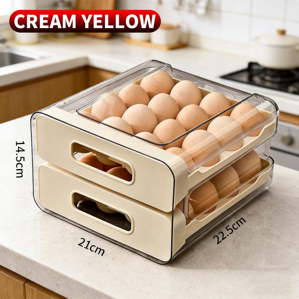 Refrigerator Special Egg Drawer Organizer, Double Layer Egg Holder Storage Container for Kitchen