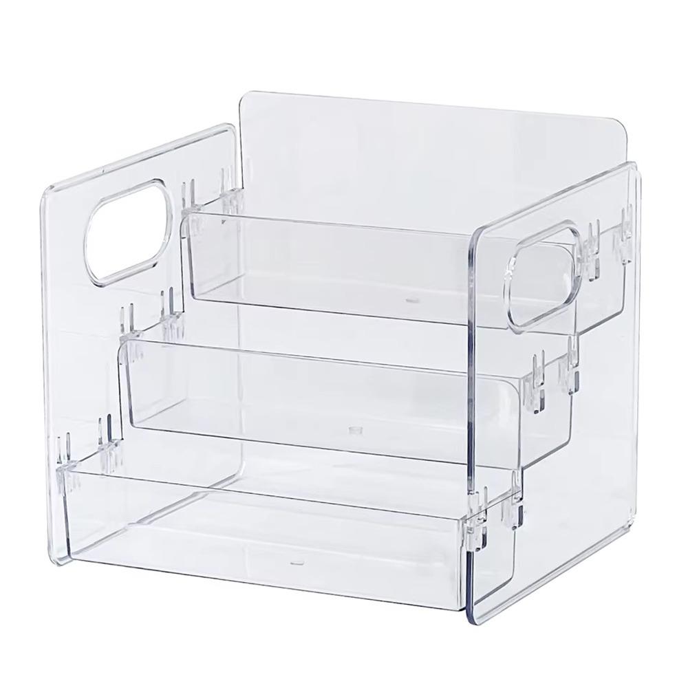 Transparent Desktop Cosmetic Organizer Multifunctional Dressing Table Organizer Shelf Acrylic Storage Basket for Makeup