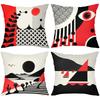 Modern Geometric Pattern Red Black White Throw Pillows Polyester pillowcase, sofa decorative cushion cov Headboard Pillow