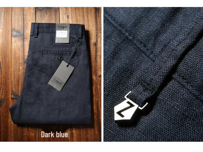 Men's European Summer Breathable 100% Linen Straight-Leg Trousers - Business Casual