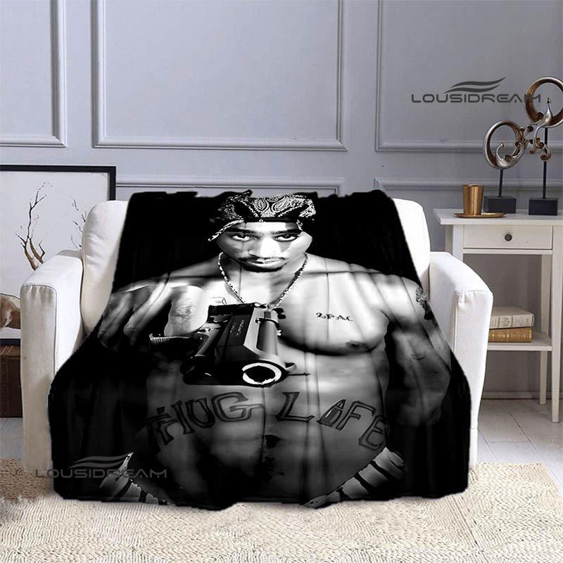 Hip-hop 2PAC Printed Blanket Picnic Blanket Warm Blankets Outdoor Blanket Home Bed Linings Blankets for Beds Birthday Gift