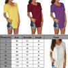 Stylish Women's Short Sleeve V-neck Hem Loose Casual Tee T-shirt For Summer Days