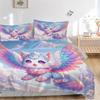 3pcs Flying Animals Bedding Set - 1 Soft Quilt Cover + 2 Pillowcases, Machine Washable - Suitable for All Seasons, Perfect Gift for Family a