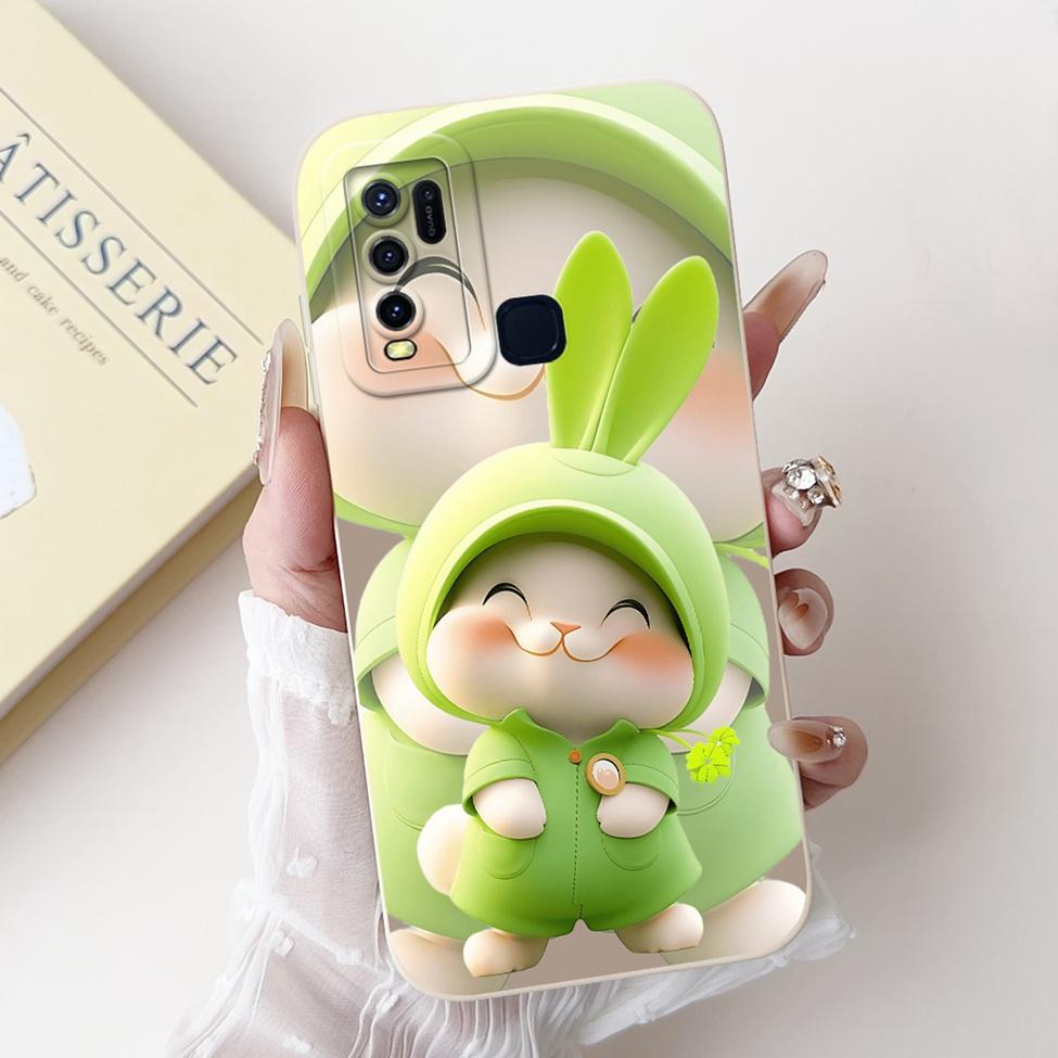 For Vivo Y30 1938 Case Y50 1935 Luxury Flowers Kawaii Cute Funny Painted Silicone Shockproof Phone Case For Vivo Y50 Back Cover