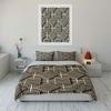 Black And White Geometric Square Pattern Duvet Cover Set With 3D Printing Design Soft Polyester Bedding Set All-Season Comfort