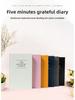 Gold Stamped Linen Gratitude Journal - anglická verze, kompaktní 5minutový deník