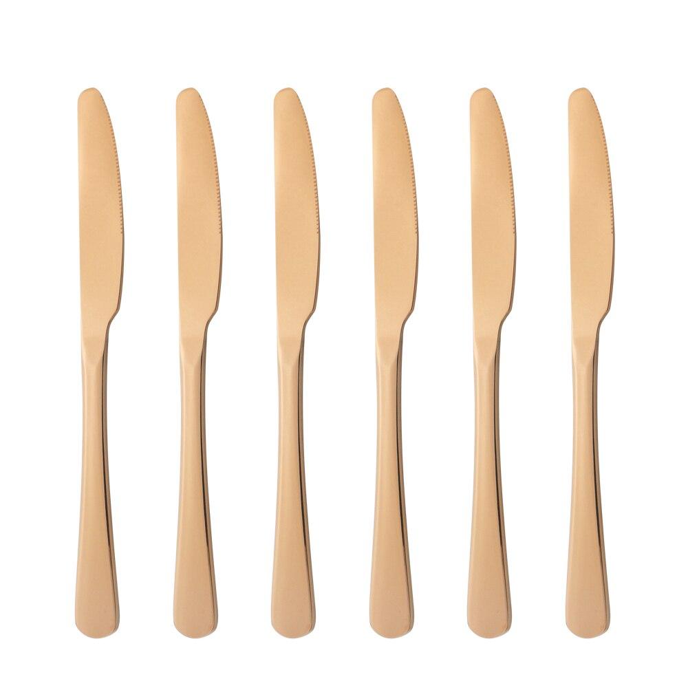 Dinnerware Stainless Steel Set Silverware Set Cutlery Red Gold Dinner Knife Flatware Outdoor Picnic Kitchen Home Tableware Set