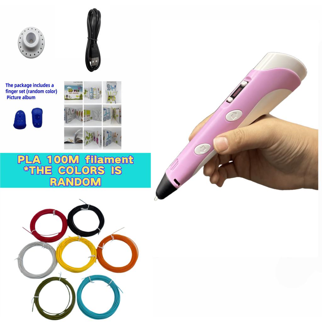 New 3D Printing Pen DIY Drawing with 9 Meters PLA Filament, 3D Graffiti Toy, Children's Birthday Joyful Festival Gift, Art Tool