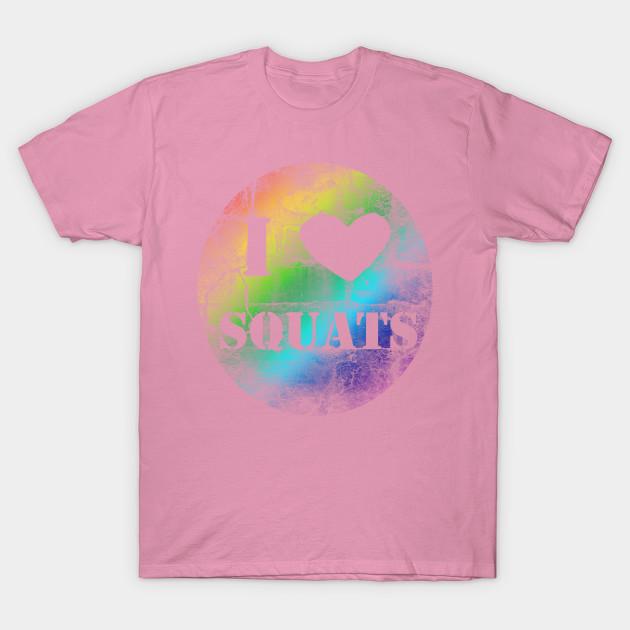 T-Shirt Damen I Love Squats Harajuku Druck Kawaii T-Shirt Sommer Kurzarm Damen T-Shirt Top Tee