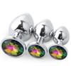Stainless Steel Anal Plug Anus Plug Anal Bead Adults Sex Toys Metal Butt Plug With Jewelry Colorful Crystal For Women Adult Game