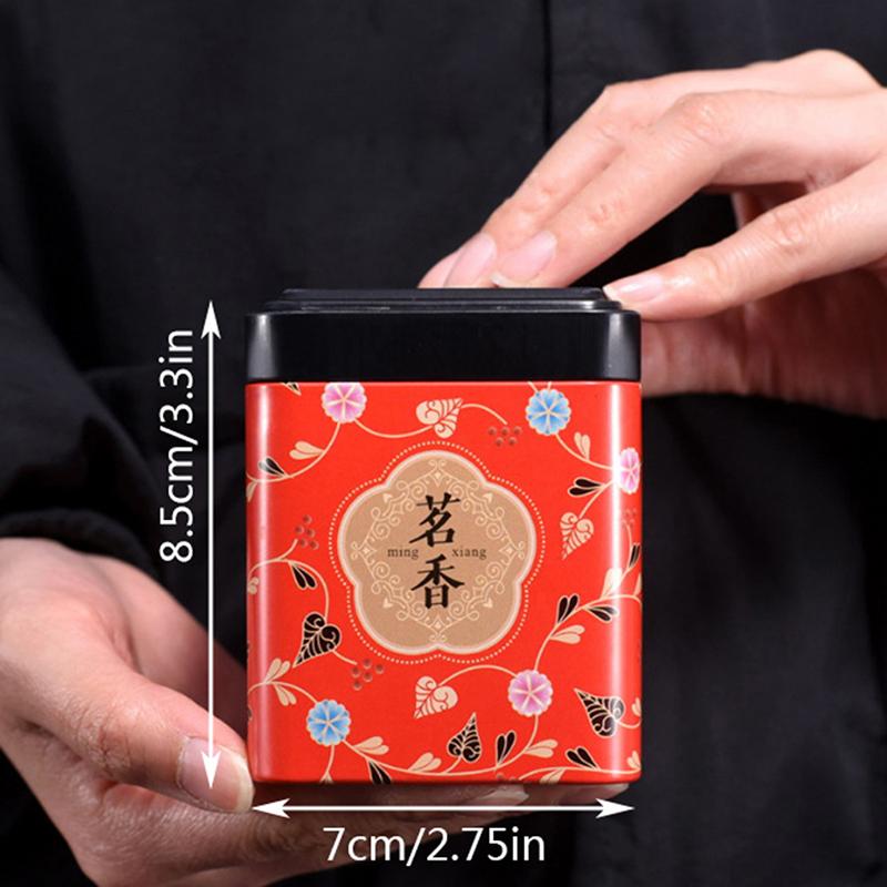 Tea Sealed Box Kitchen Storage Container Jar Tin Square Can Candy Iron Vintage
