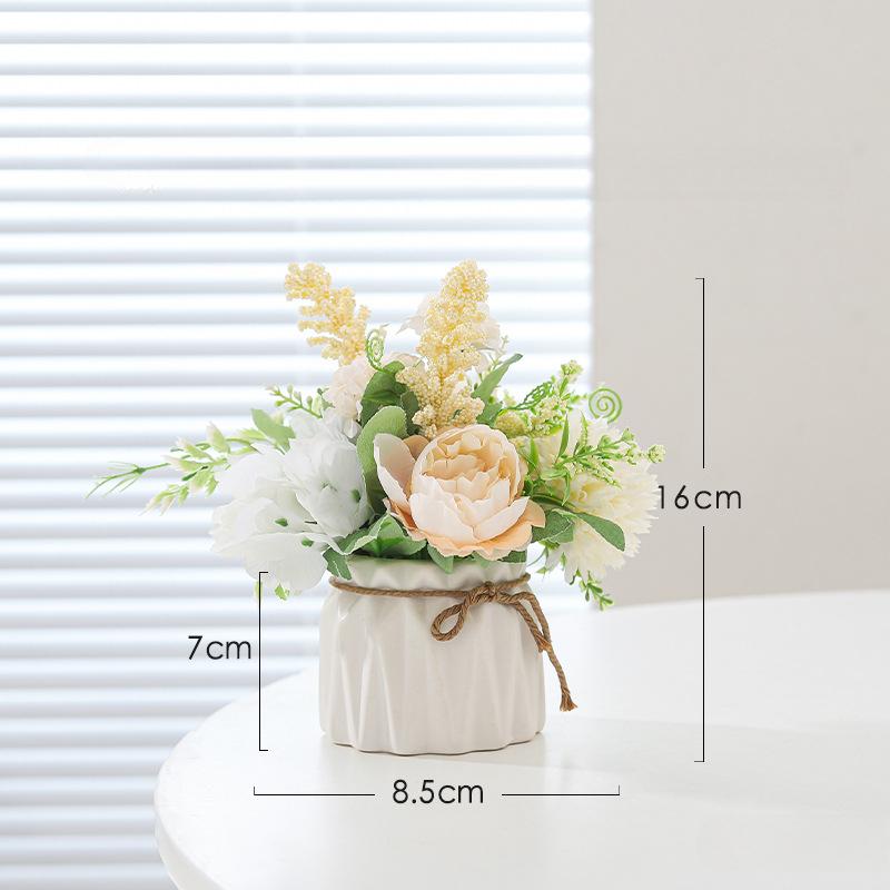 Simulated Embroidered Ball Artificial Flower Potted Plant Decoration Restaurant Tabletop Home Floral Atmosphere Decoration