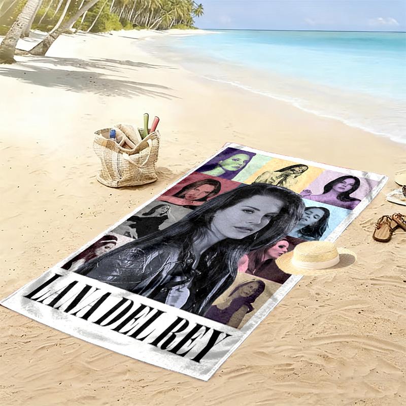 Asciugamano da Spiaggia con Stampa di Lana Del Rey, Asciugamano Grande Morbido ad Asciugatura Rapida per Spiaggia Campeggio Nuoto
