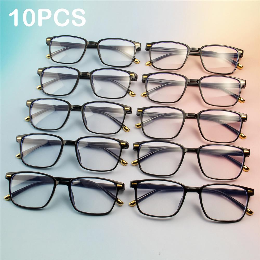 

10PCS Fashion Anti-Blue Light Reading Glasses Ultra-Light Eye Protection Readers Eyewear Unisex Elegant Presbyopia Glasses C1