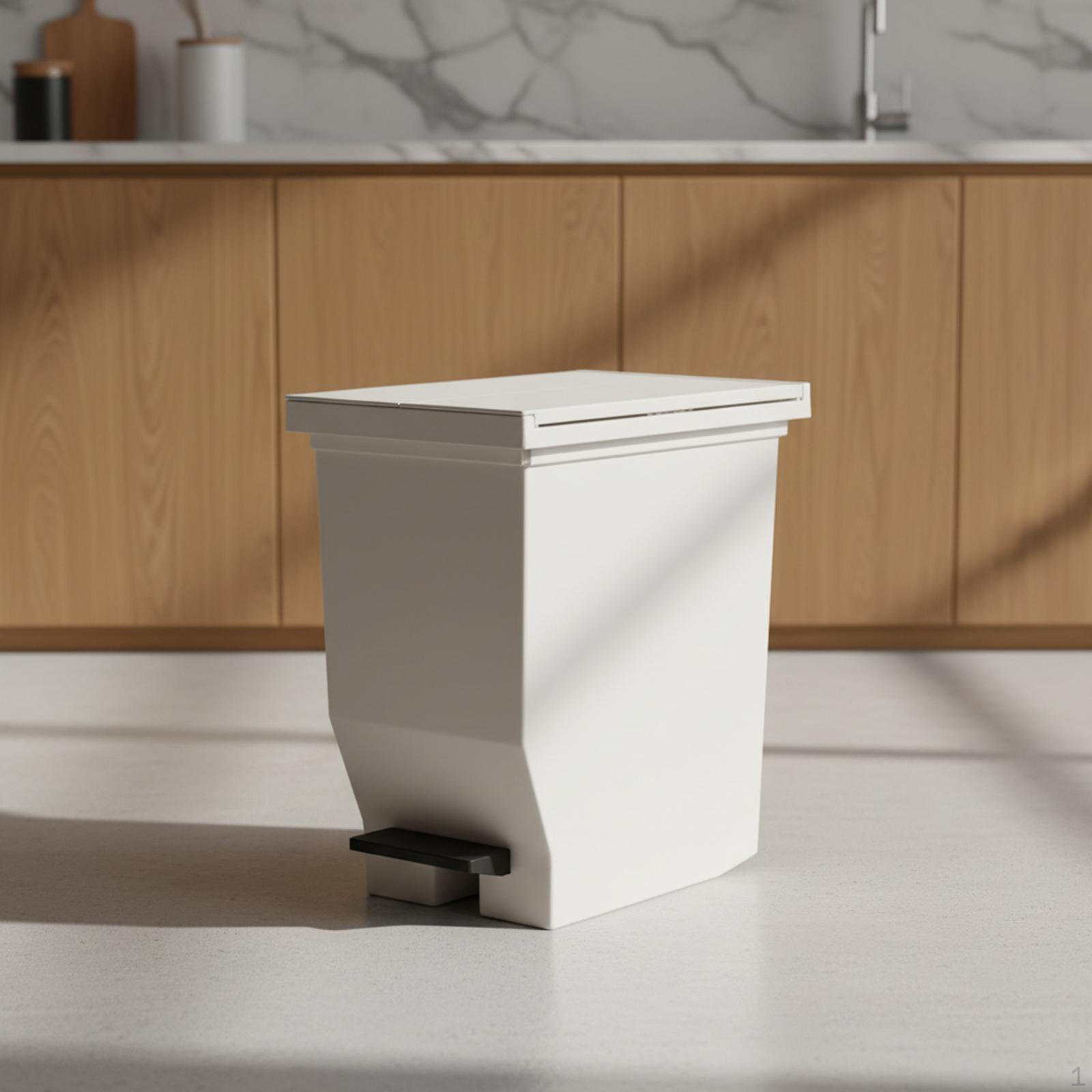 

Step on Trash Can Garbage Bin Versatile Convenient Household Waste Basket with Lid for Office светло-серый