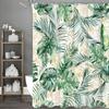 Palm Leaf Shower Curtain, Tropical Greenery Shower Curtain, Banana and Coconut Leaves, Botanical Prints, Floral Bathroom Decor,