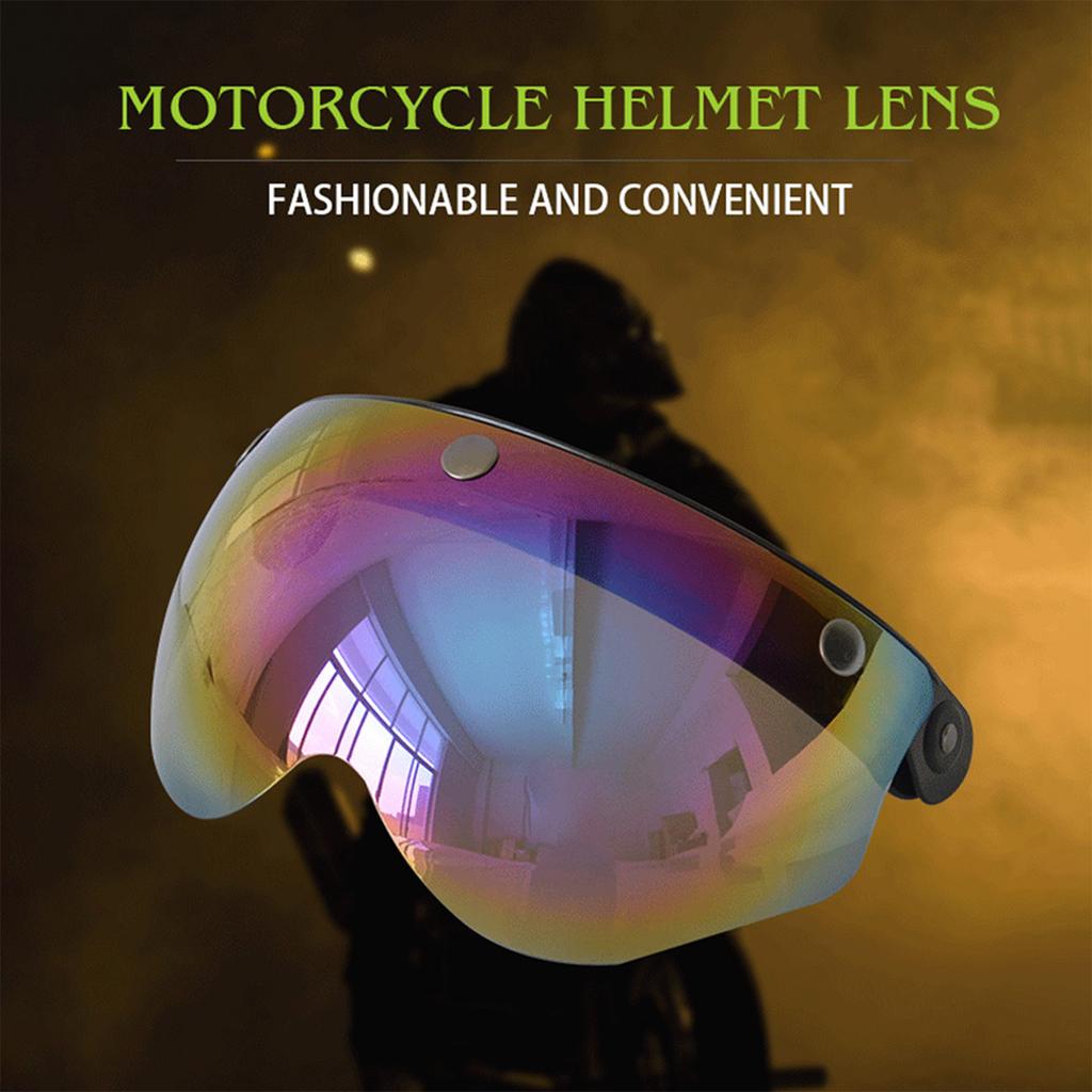 Motorcycle Anti UV Anti Scratch Helmets Lens  Fashion Visor Wind  Lens Universal for Standard 3 Snap Open Face Helmets