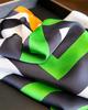 Striped Printed Silk Like Square Scarf For Women Fashion