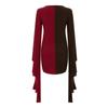 Moda Donna Gotico Punk Patchwork Colore Abiti con Maniche Larghe e Spalline