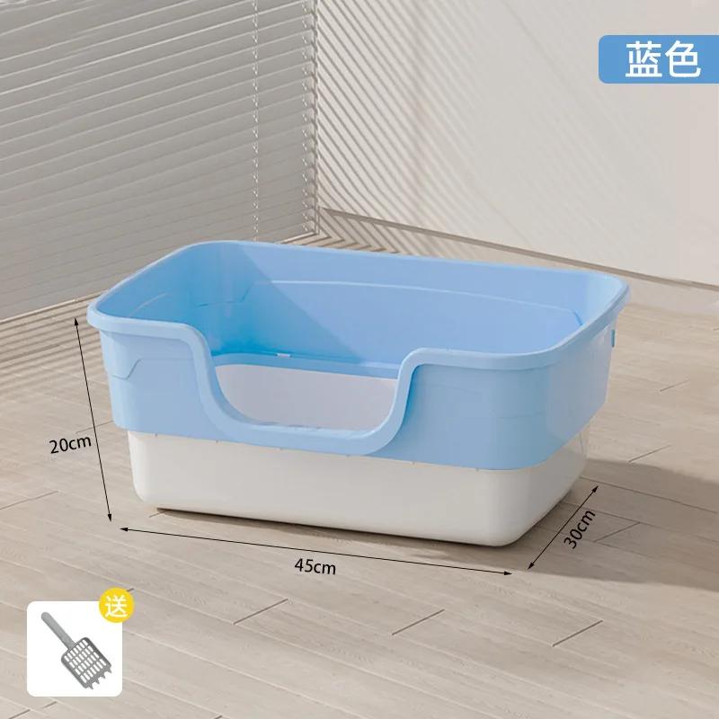 Integrierte Katzentoilette, abnehmbare, halbgeschlossene Katzentoilette, offen, spritzwassergeschützt, große Haustiertoilette