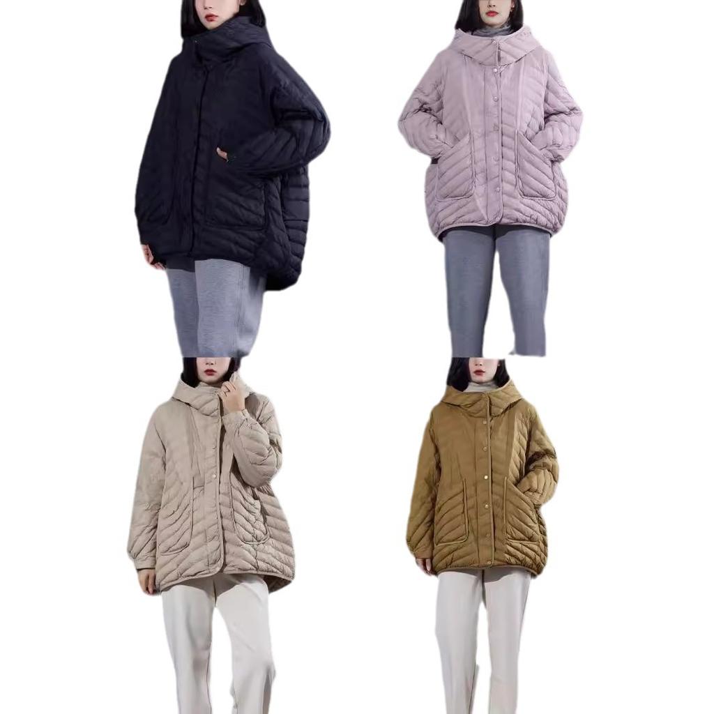 Winter Ultra Light Puffer Jacket Women 90% White Duck Down Coat Loose Hooded Casual Parkas Windproof Basic Outwear