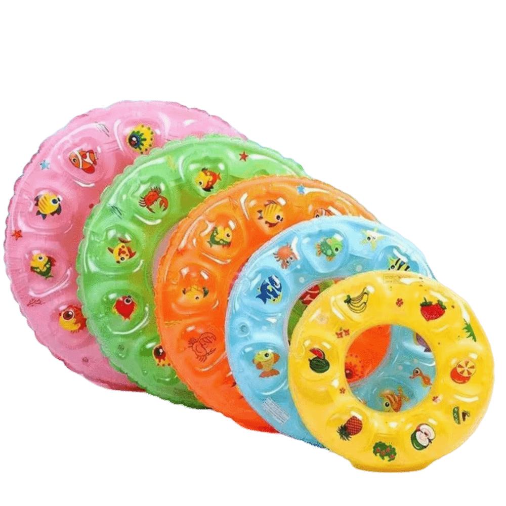 Double Layer Swimming Ring PVC Material Swim Tube Cute Floating Ring  Beach 50cm-Random color
