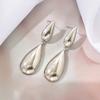 Vintage Gold Color Water Drop Shape Earrings for Women Exaggerated Metal Long Smooth Teardrop Dangle Earrings Zircon 2026