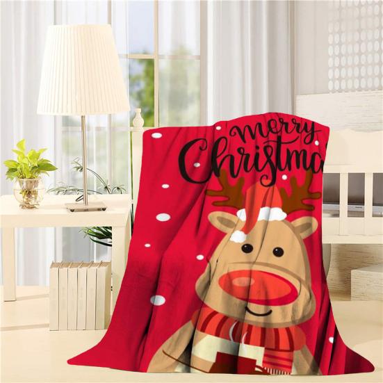 

Throw Blanket Soft Cozy Flannel Fleece Christmas Tree Design Keep Warm