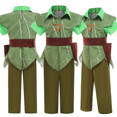 Kids' Peter Pan-Inspired Green Elf Costume for School Performances
