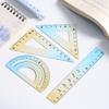 4pcs Metal Iron Ruler Set for Oil Painting 15cm Straight Triangle Protractor Measuring Drafting Stationery