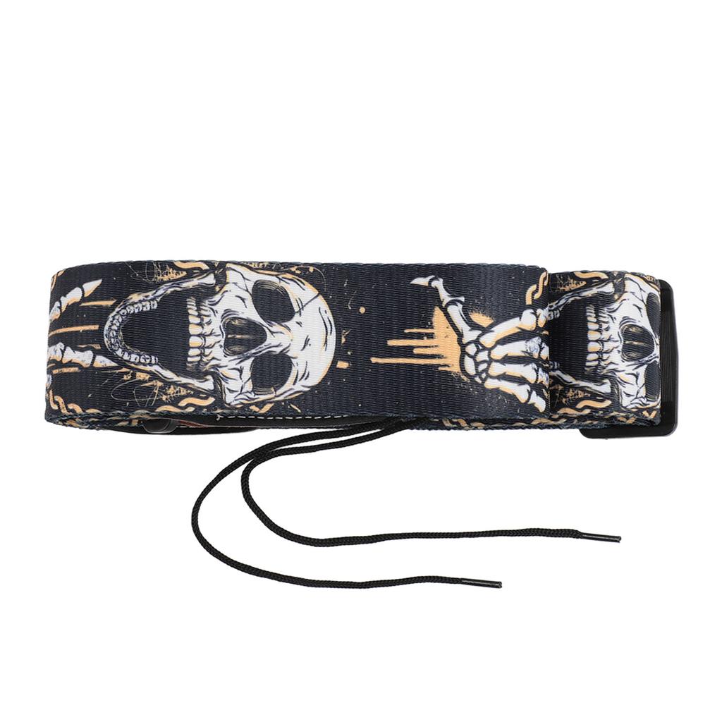 Guitar Strap Cool Skeleton Design Adjustable 2 Inches Wide Polyester Guitar Strap for Bass Electric